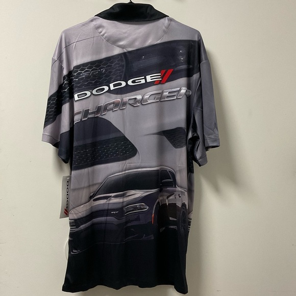 “Dodge Charger” David Carey Black & Gray Collared Button Down Dry Wick Shirt! - Picture 8 of 12